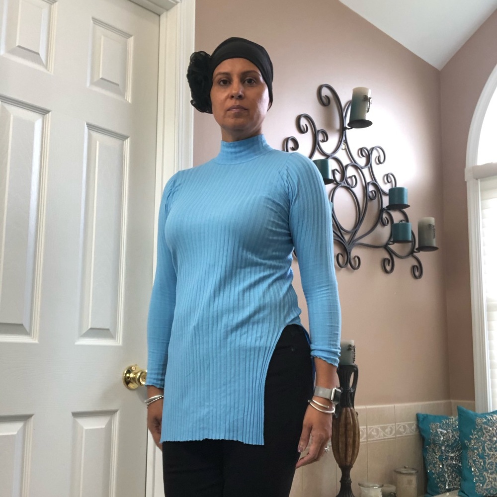 Light blue ribbed top - Picture 5 of 7
